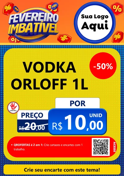 Modelo de Cartaz para Cartaz A4 Vertical com o tema Fevereiro Imbatível para Distribuidora de bebidas