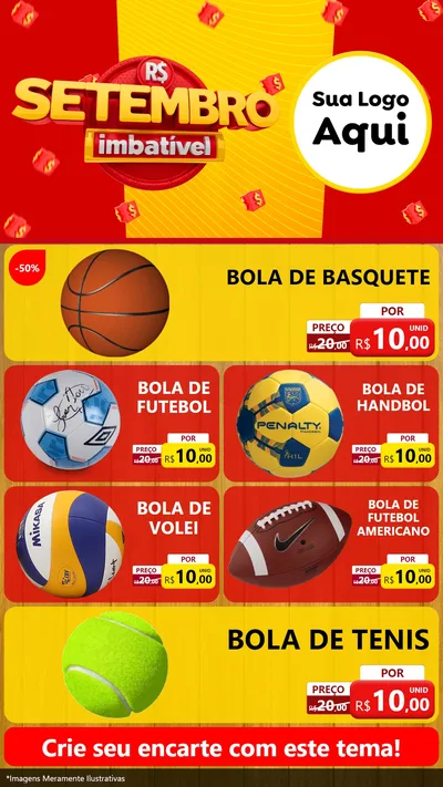 Modelo de TV para TV Vertical com o tema Setembro Imbatível para Artigos Esportivos