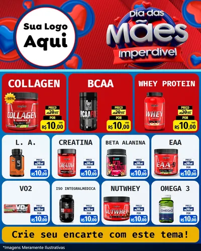 Modelo de Rede Social para Feed Instagram com o tema Dia Das Mães Imperdível para Suplementos alimentares
