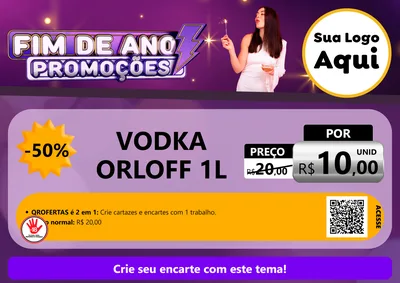Modelo de Cartaz para Cartaz A4 Horizontal com o tema Fim de Ano Promoções para Distribuidora de bebidas