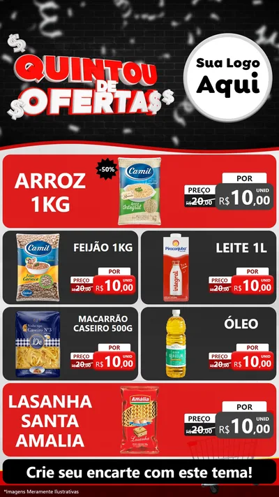 Modelo de TV para TV Vertical com o tema Quintou de Ofertas para Supermercado