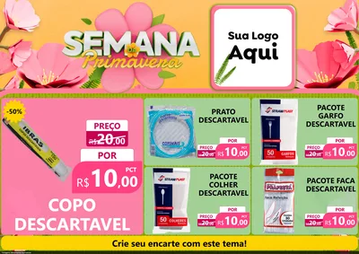 Modelo de Encarte para Encarte A4 Horizontal com o tema Semana da Primavera para Embalagens