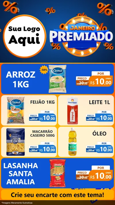 Modelo de TV para TV Vertical com o tema Janeiro Premiado para Supermercado