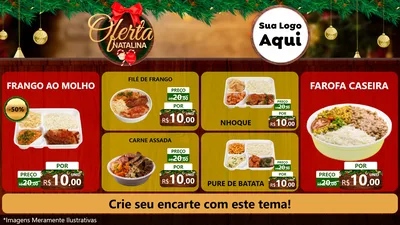 Modelo de TV para TV Horizontal com o tema Ofertas Natalina para Restaurante