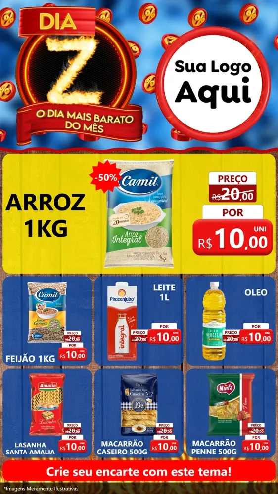 Modelo de Rede Social para Stories com o tema Dia Z - O Dia Mais Barato Do Mês para Supermercado