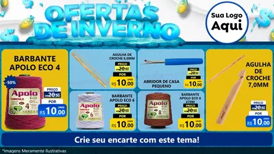 Modelo de TV para TV Horizontal com o tema Ofertas de Inverno para Armarinho e Aviamentos