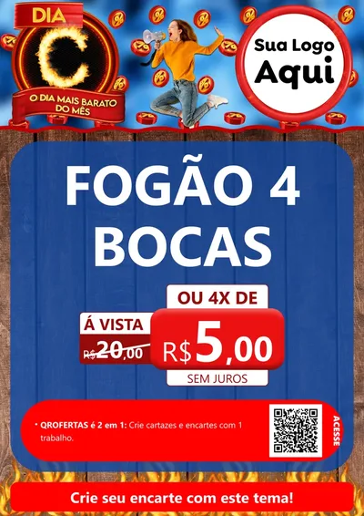 Modelo de Cartaz para Cartaz A4 Vertical com o tema Dia C - O Dia Mais Barato Do Mês para Móveis e Eletro