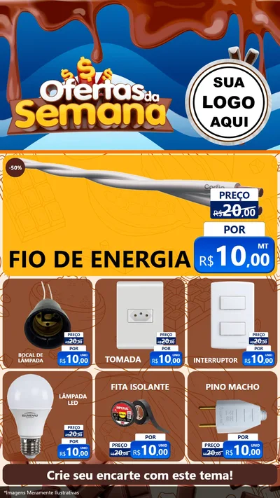 Modelo de Rede Social para Stories com o tema Ofertas da Semana - Páscoa para Materiais Elétricos