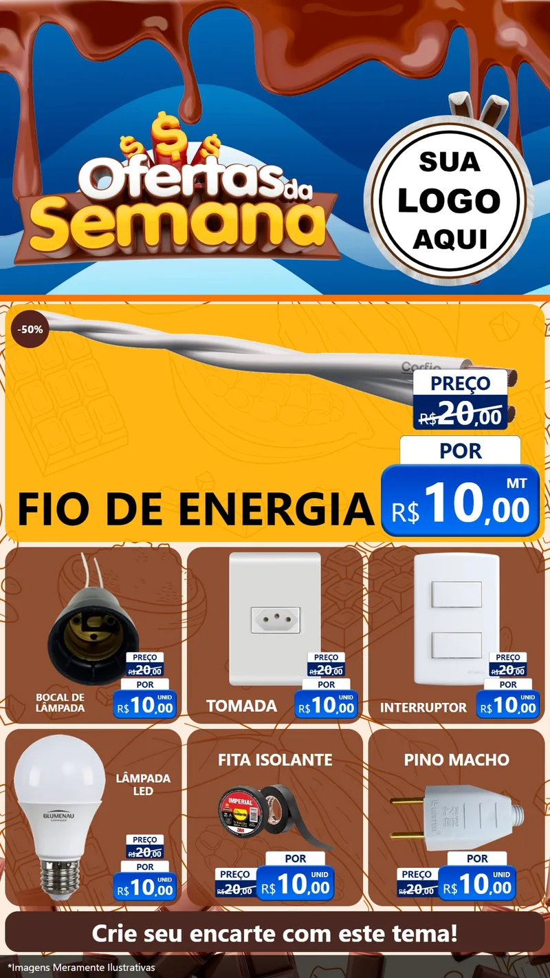 Modelo de Rede Social para Stories com o tema Ofertas da Semana - Páscoa para Materiais Elétricos