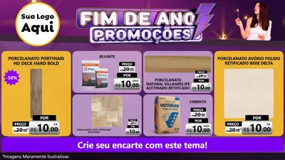 Modelo de TV para TV Horizontal com o tema Fim de Ano Promoções para Pisos e revestimentos