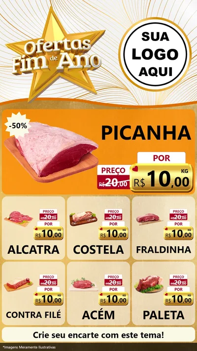 Modelo de Rede Social para Stories com o tema Ofertas Fim de Ano para Açougue