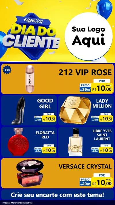 Modelo de TV para TV Vertical com o tema Especial Dia do Cliente para Perfumes