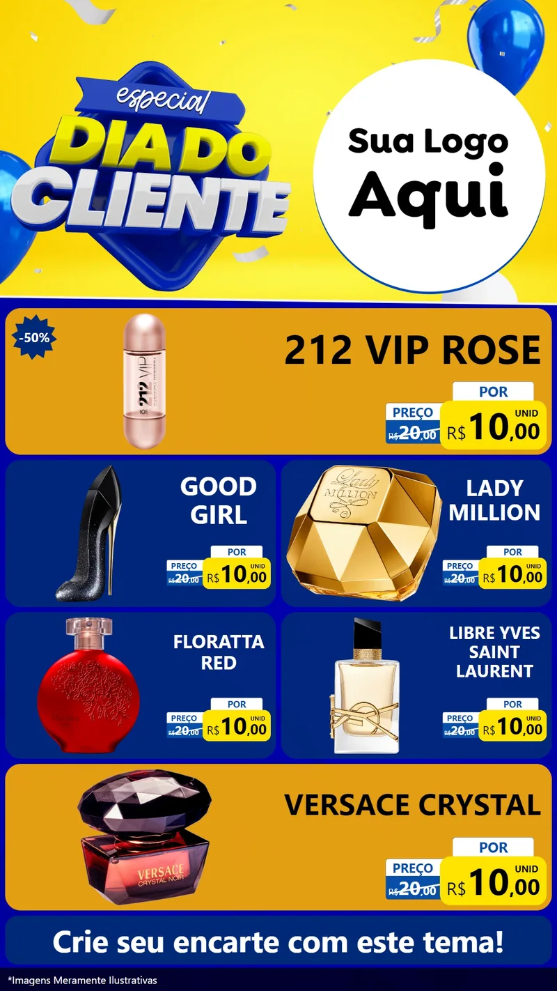 Modelo de TV para TV Vertical com o tema Especial Dia do Cliente para Perfumes