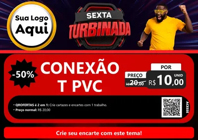 Modelo de Cartaz para Cartaz A4 Horizontal com o tema Sexta Turbinada para Tubos e conexões