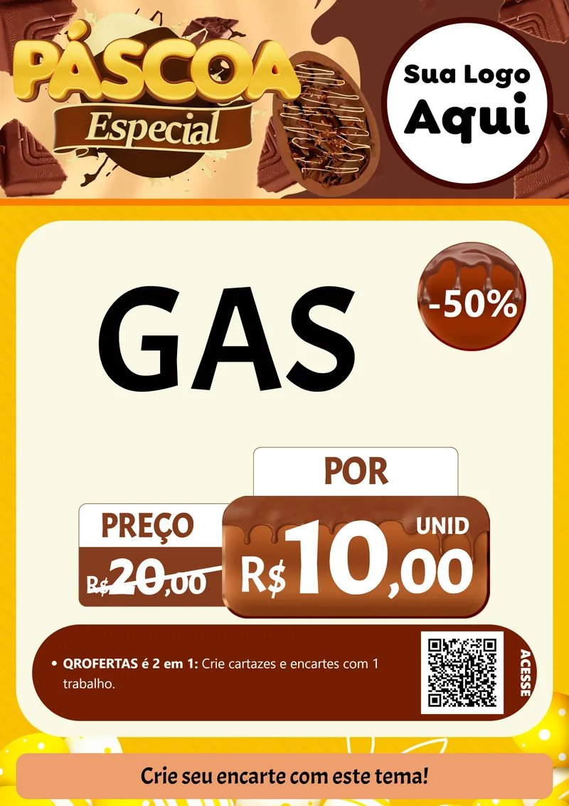 Modelo de Cartaz para Cartaz A4 Vertical com o tema Páscoa Especial para Água e gás