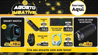 Modelo de TV para TV Horizontal com o tema Agosto Imbatível para Informática