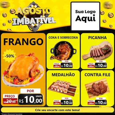 Modelo de Rede Social para Feed Facebook com o tema Agosto Imbatível para Assados