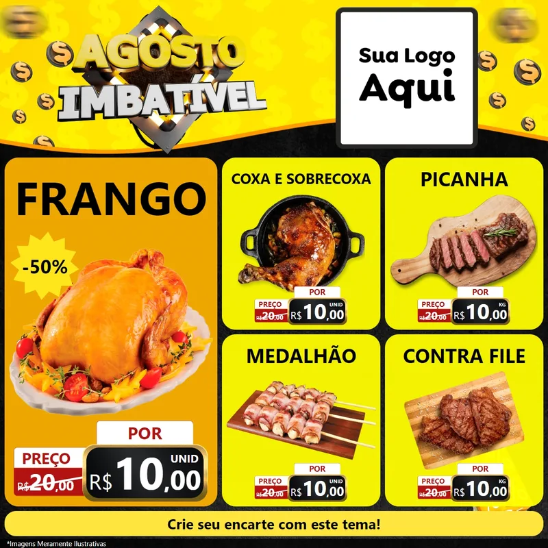 Modelo de Rede Social para Feed Facebook com o tema Agosto Imbatível para Assados
