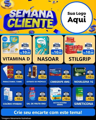 Modelo de Rede Social para Feed Instagram com o tema Semana do Cliente para Farmácia
