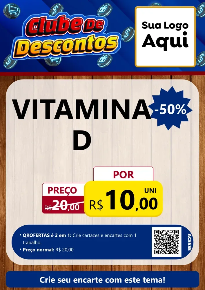 Modelo de Cartaz para Cartaz A4 Vertical com o tema Clube de Descontos para Farmácia