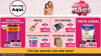 Modelo de TV para TV Horizontal com o tema Super Dia Das Mães para Tintas e Ferramentas