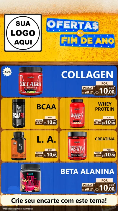 Modelo de TV para TV Vertical com o tema Ofertas de Fim de Ano para Suplementos alimentares
