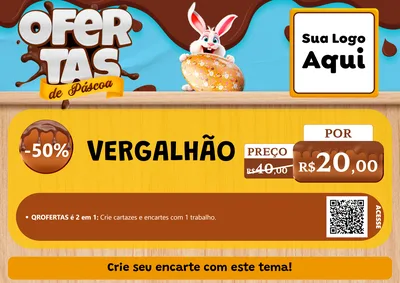 Modelo de Cartaz para Cartaz A4 Horizontal com o tema Ofertas de Páscoa para Ferragens