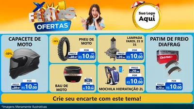 Modelo de TV para TV Horizontal com o tema Ofertas - Férias para Moto peças