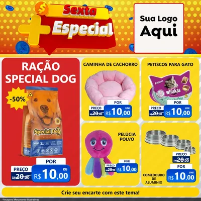 Modelo de Rede Social para Feed Facebook com o tema Sexta Mais Especial para Pet Shop