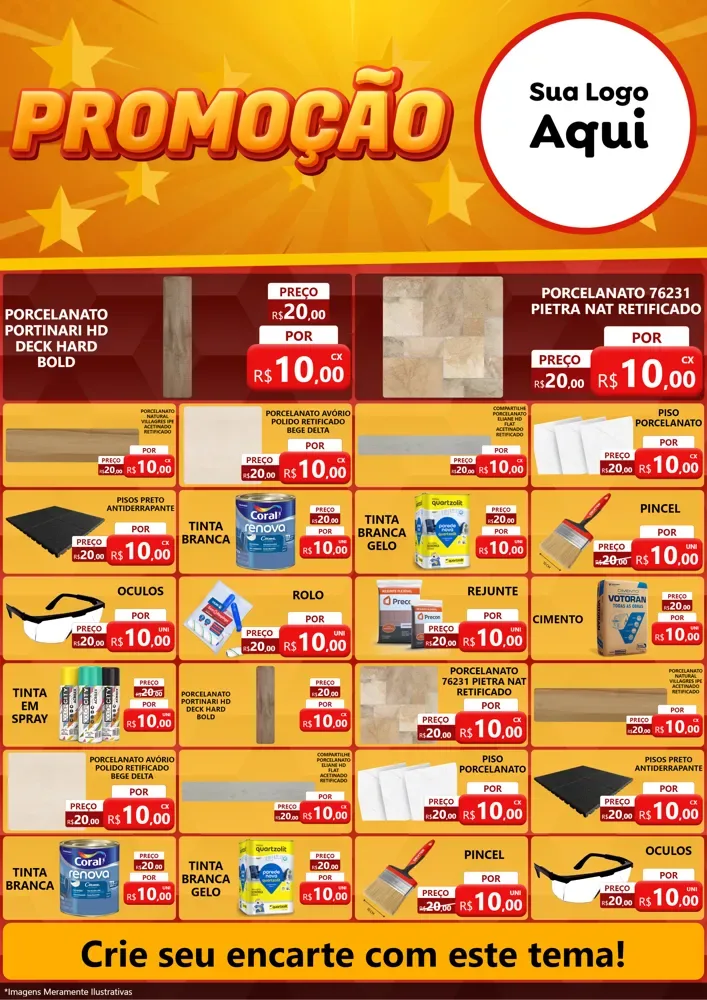 Modelo de Encarte para Encarte A4 Vertical com o tema Promoção para Pisos e revestimentos