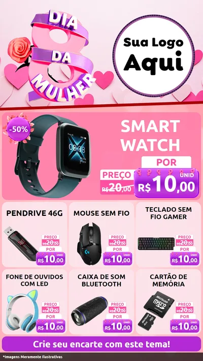 Modelo de Rede Social para Stories com o tema Dia da Mulher para Informática