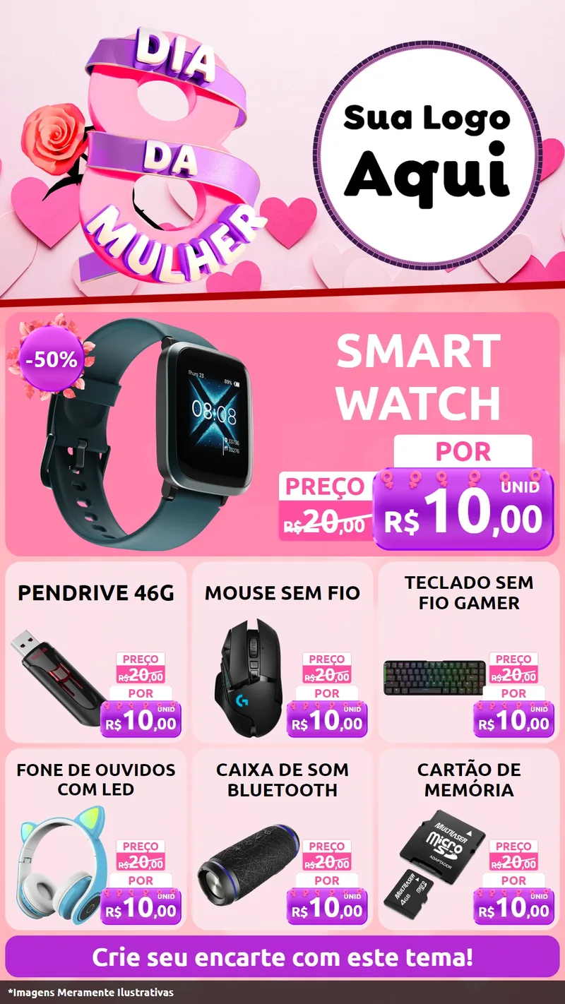 Modelo de Rede Social para Stories com o tema Dia da Mulher para Informática