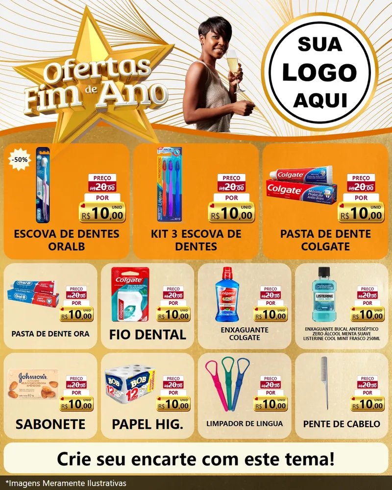 Modelo de Rede Social para Feed Instagram com o tema Ofertas Fim de Ano para Higiene Pessoal