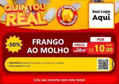 Modelo de Cartaz para Cartaz A4 Horizontal com o tema Quintou do Real para Restaurante