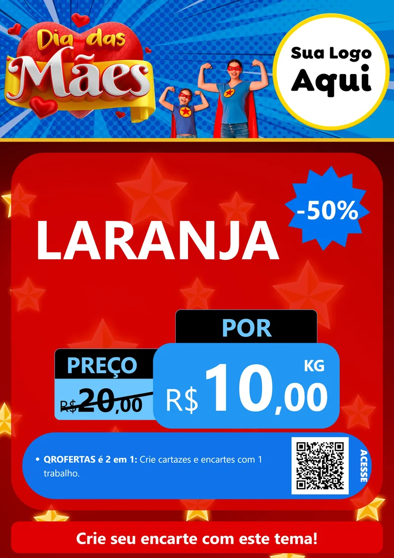 Modelo de Cartaz para Cartaz A4 Vertical com o tema Dia das Mães para Hortifrúti