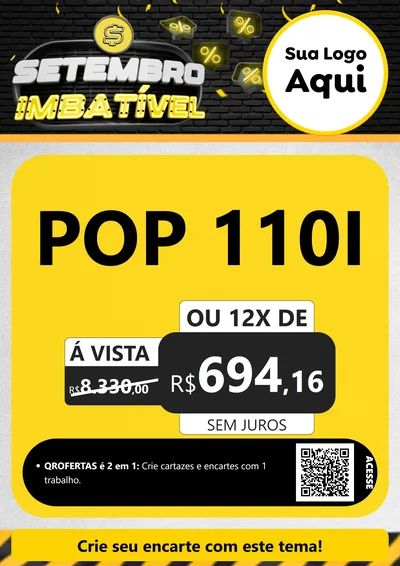 Modelo de Cartaz para Cartaz A4 Vertical com o tema Setembro Imbatível para Concessionaria de Motos