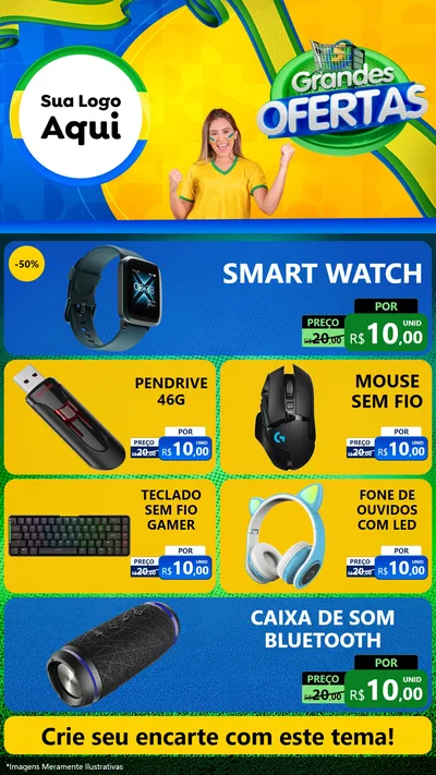Modelo de TV para TV Vertical com o tema Grandes Ofertas para Informática