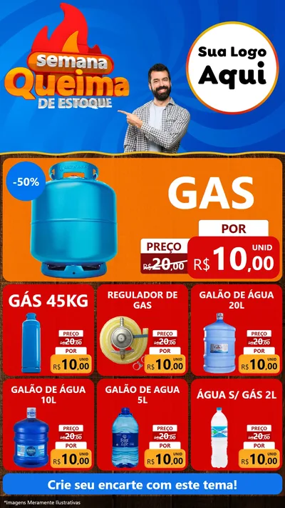 Modelo de Rede Social para Stories com o tema Semana Queima de Estoque para Água e gás
