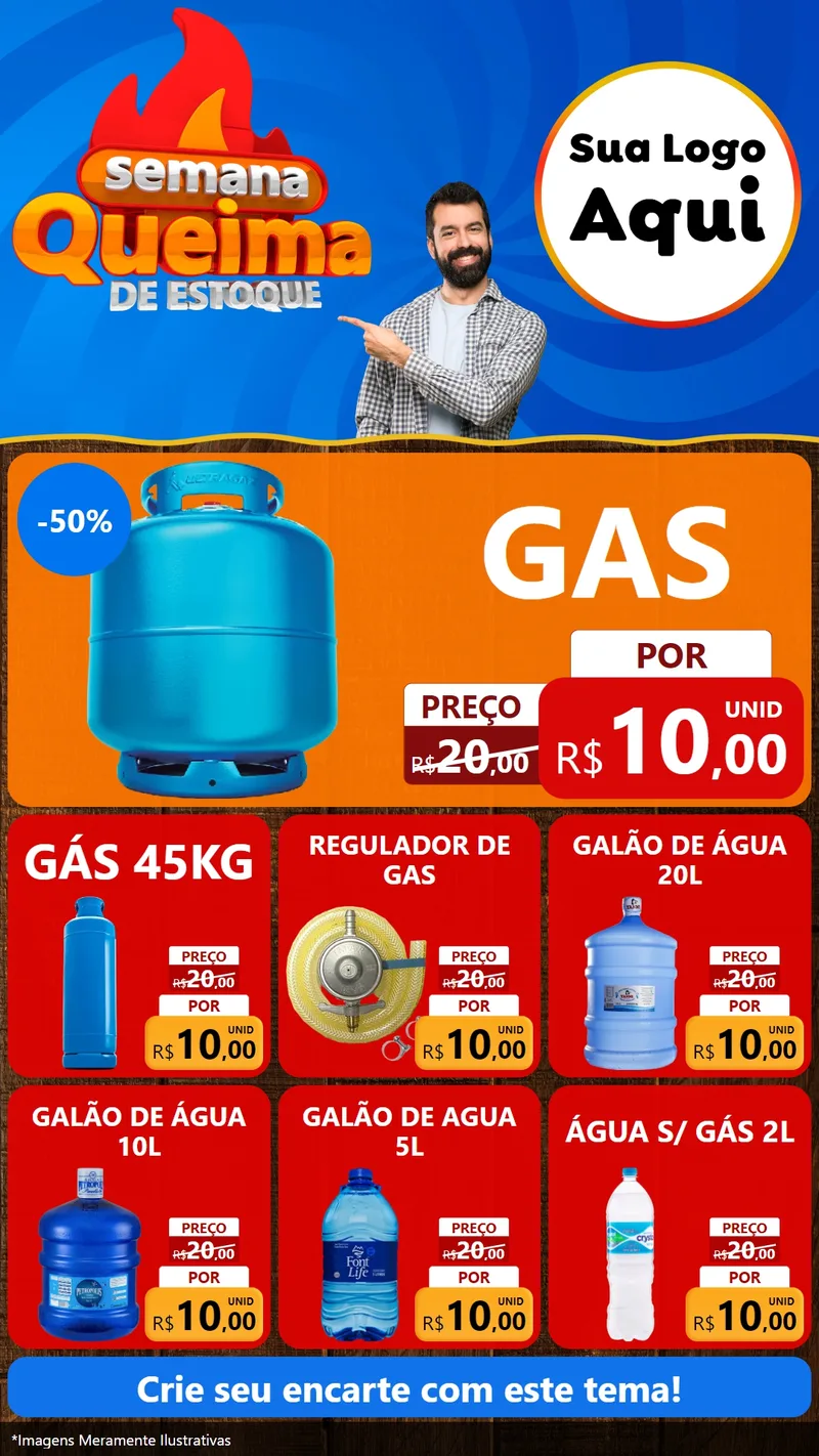 Modelo de Rede Social para Stories com o tema Semana Queima de Estoque para Água e gás