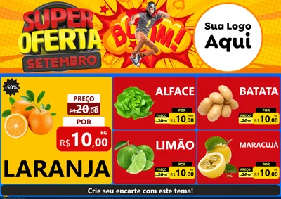 Modelo de Encarte para Encarte A4 Horizontal com o tema Super Oferta Setembro para Hortifrúti