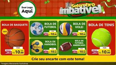 Modelo de TV para TV Horizontal com o tema Setembro Imbatível para Artigos Esportivos