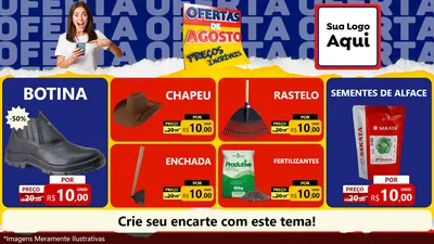 Modelo de TV para TV Horizontal com o tema Ofertas de Agosto - Preços Incríveis para Agropecuária