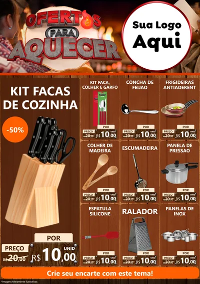 Modelo de Encarte para Encarte A4 Vertical com o tema Ofertas Para Aquecer para Utilidades Domésticas