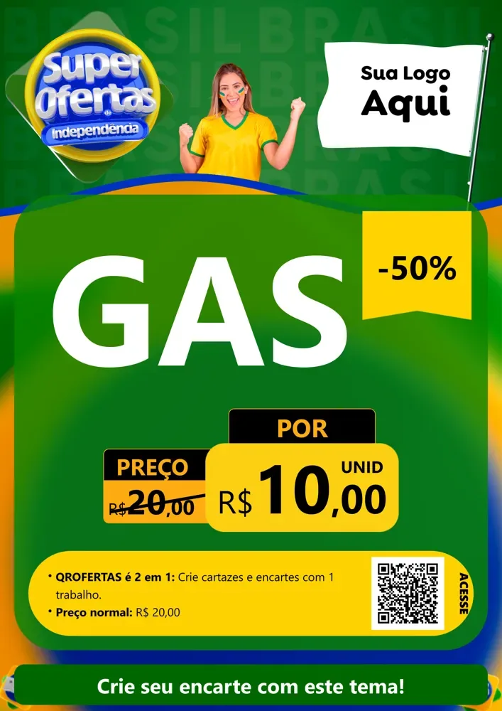 Modelo de Cartaz para Cartaz A4 Vertical com o tema Super Ofertas de Independência para Água e gás