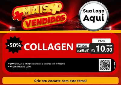 Modelo de Cartaz para Cartaz A4 Horizontal com o tema Mais Vendidos para Suplementos alimentares