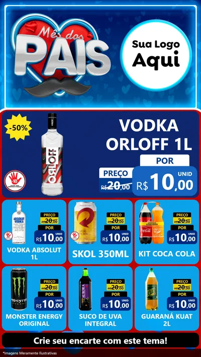 Modelo de Rede Social para Stories com o tema Mês Dos Pais para Distribuidora de bebidas