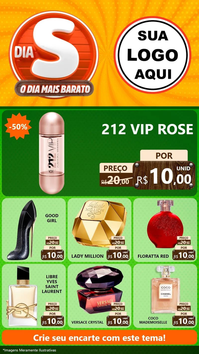 Modelo de Rede Social para Stories com o tema Dia S - O Dia Mais Barato para Perfumes