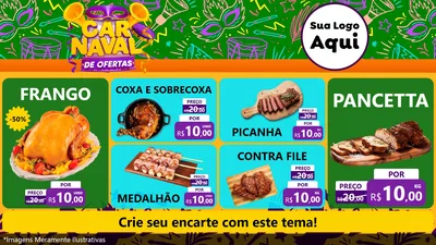 Modelo de TV para TV Horizontal com o tema Carnaval de Ofertas para Assados