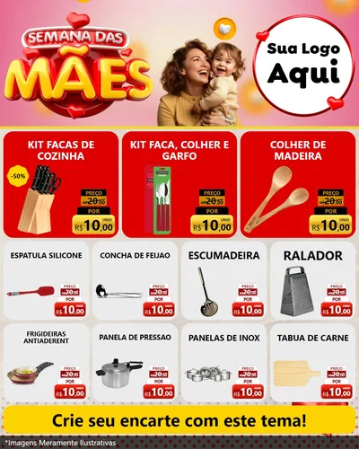 Modelo de Rede Social para Feed Instagram com o tema Semana das Mães para Utilidades Domésticas