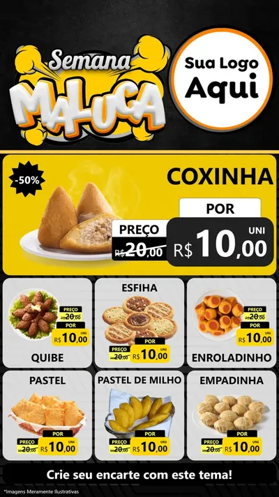 Modelo de Rede Social para Stories com o tema Semana Maluca para Salgadaria
